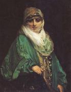 Jean Leon Gerome Femme de Constantinople debout (mk32) USA oil painting artist